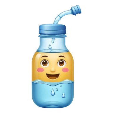 botella de vidrio de agua sin rostro sticker