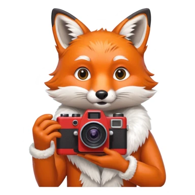 red fox white camera sticker