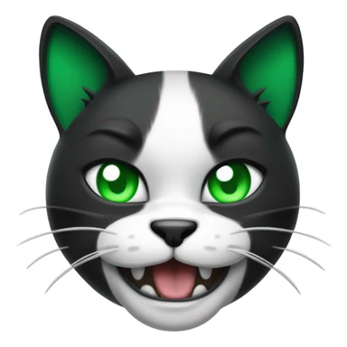 Ultra Muscular gigachad black and white Cat with green eyes flexing His biceps sticker