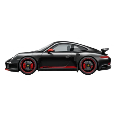 Black Porsche 911 with red details sticker
