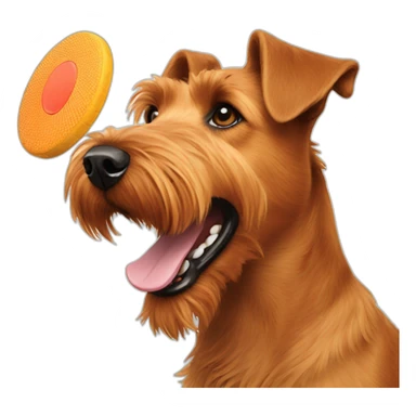 irish terrier playing frisbee sticker