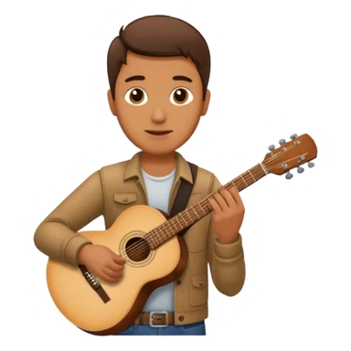 man holding guitar sticker