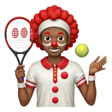 tennis player black clown man sticker