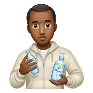 P diddy holding baby oil sticker