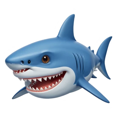smiling shark, deep blue color, no shoes sticker