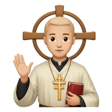 Orthodox Christian priest crossing himself with the movement of the Cross outlined sticker