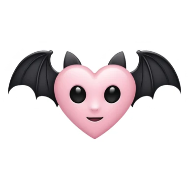 Light pink heart black bat wings sticker