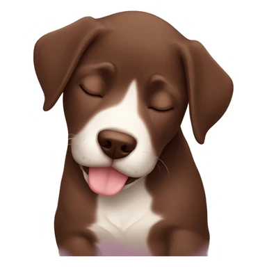 cute sleeping puppie chocolate labrador sticker