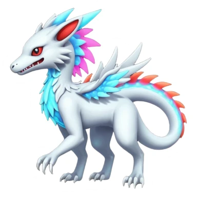 Neon Vibrant Pulsating Trail-glowing Chromatic Trico-Sergal-Absol-Salamence-Silvally-fusion-hybrid sticker