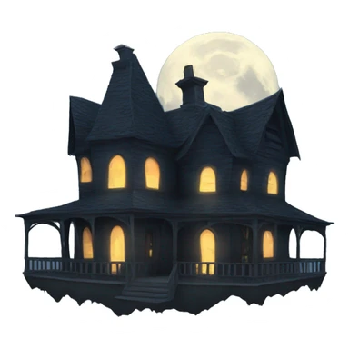 Haunted House Moon sticker