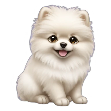 White Pomeranian puppy sticker