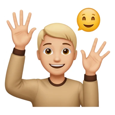 iphone emoji smiling person raising 🤌 to the person on both hands sticker