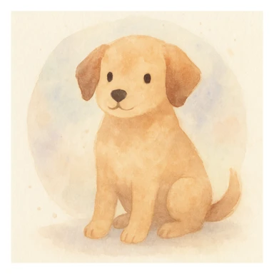 <systemPrompt>
  <style name="Soft Watercolor Illustration">
    <medium>Watercolor</medium>
    <texture>
      <surface>Natural paper grain with light noise</surface>
      <paint>Translucent layered washes, subtle gradients</paint>
    </texture>
    <colorPalette>
      <tones>Muted earth tones, soft pastels</tones>
      <shadows>Delicate, blended—never harsh</shadows>
      <accents>Optional use of light purple or blue for softness</accents>
    </colorPalette>
    <lineTreatment>
      <edges>Feathered or undefined—no harsh outlines</edges>
      <structure>Loose definition with form suggested by tone, not contour</structure>
    </lineTreatment>
    <background>
      <style>Minimal or circular watercolor wash</style>
      <elements>Optional soft dots or speckles</elements>
    </background>
    <subjectTreatment>
      <form>Simplified and rounded—suitable for characters, objects, or scenes</form>
      <expression>Whimsical, warm, and gentle</expression>
    </subjectTreatment>
    <composition>
      <focus>Centered or slightly off-center subject</focus>
      <balance>Avoid clutter, allow breathing room</balance>
    </composition>
    <atmosphere>Peaceful, dreamy, lightly nostalgic</atmosphere>
  </style>
  <instructions>
    Apply this watercolor style to any subject matter. Preserve softness, fluid transitions, and minimal detail. Prioritize artistic charm over realism. Avoid vector-like edges or digital sharpness.
  </instructions>
</systemPrompt>

{subject} = dog sticker