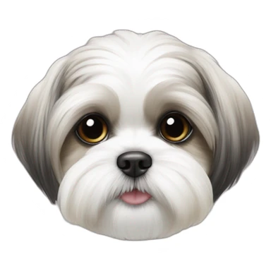 Whitewith offwhite patch female maltese shih tzu sticker