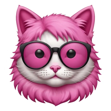 Cat with sunglasses pink color sticker
