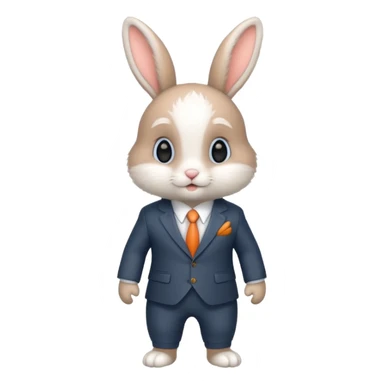 baby bunny in suit no carrot sticker