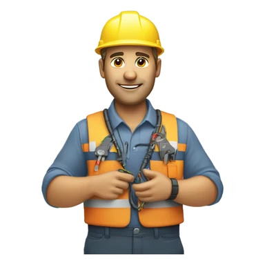 technician with fiber optic cable in one hand sticker