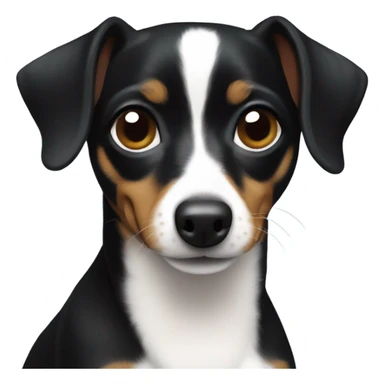 Little black chiweenie with a white neck  sticker