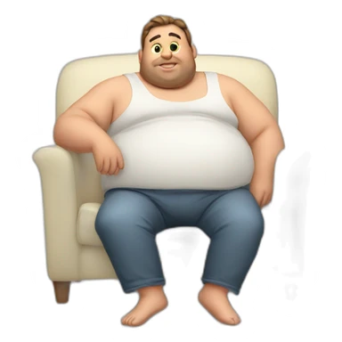 fat guy lazy sticker
