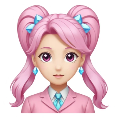 Anime-styled kawaii blushing mature lady-like formal modern Shiny pastel Ponytail-Diancie-Palkia-Amaura-Aurorus-aesthetic-fusion sticker