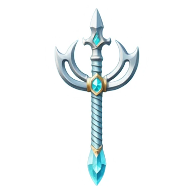 Cyan Poseidon's trident with glitter sticker