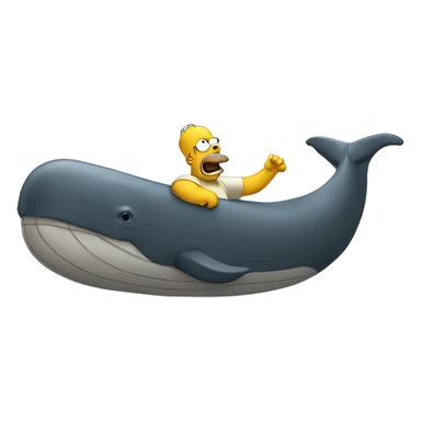homer sur une baleine  sticker