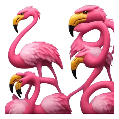 Flamingo riding dragon sticker