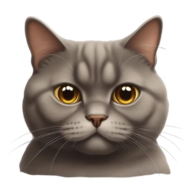 fluffy unimpressed looking chocolate british shorthair cat sticker