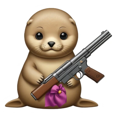 Baby seal with a gun sticker