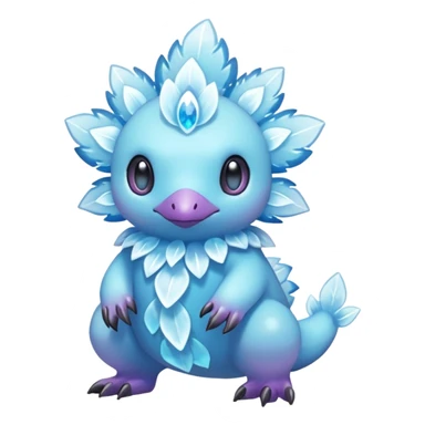 elemental icy floral ethereal glacial Axew-Rufflet-Brionne-Pokémon-Fakémon-hybrid-creature sticker