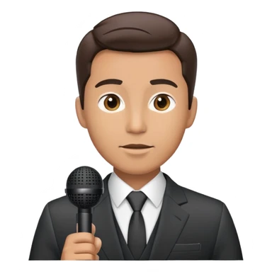 Vavinews Man, news reporter with microphone and suit sticker