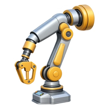 Industrial Arm – Silver robotic arm, gripping tool sticker