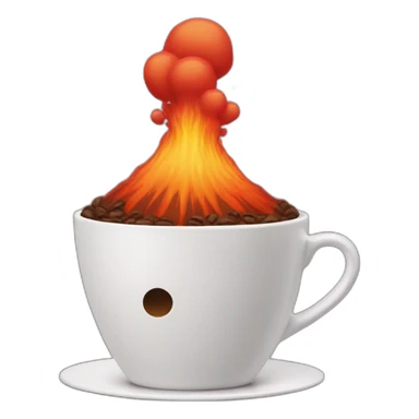 coffee cup erupting like a volcano sticker