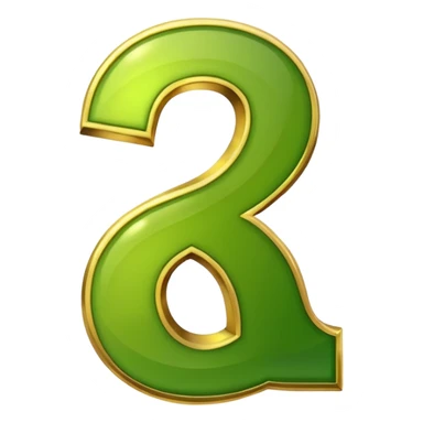 number four  in golden and green shadows sticker
