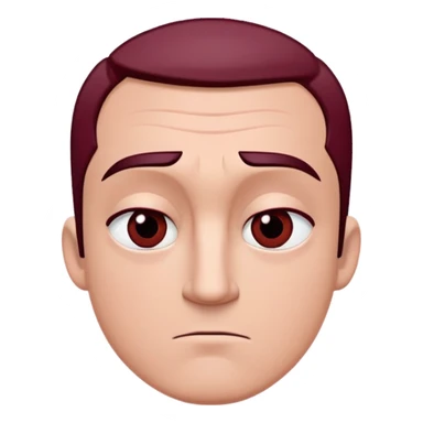 Mr incredible with a straight face and light maroon stick eyes inside eyelids and the irises are black and there is 2 lines of ink coming out the eyelids and the entire picture including Mr incredible is a lightish maroon color sticker