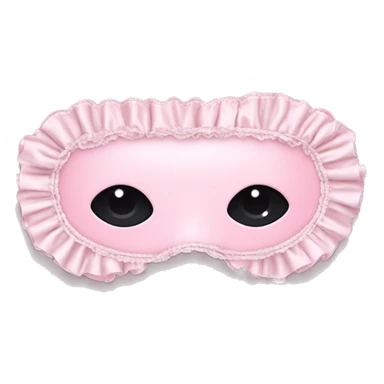 Light pink Frilly satin sleep mask without eyes sticker
