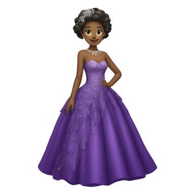 Purple gown with gems and lace sticker