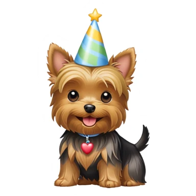 Yorkie saying happy birthday sticker