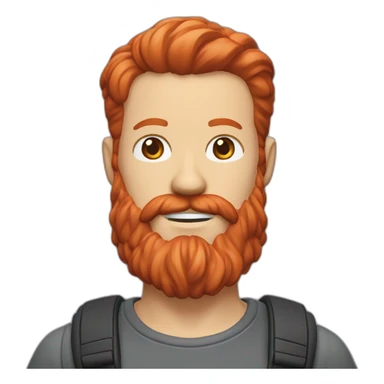 red head beard men with a t-shirt figma sticker