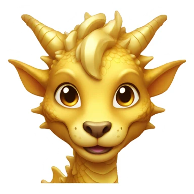 cute golden dragon face with feminine qualities sticker