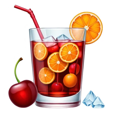 Mach mir einen Cherry Negroni mit viel Eiswürfeln und nur einer einzigen Scheibe Orange im Glas und einer Kirsche als Deko sticker
