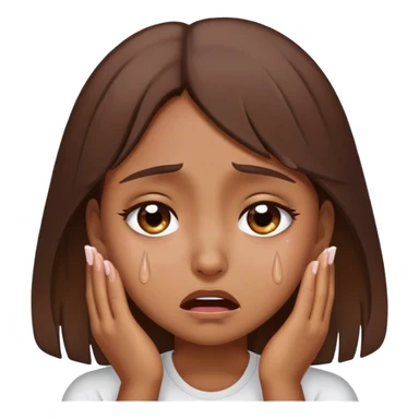 Brown girl brown hair crying  sticker
