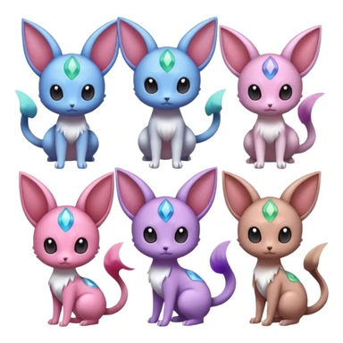Espeon-Meloetta-Mew-Minccino-Delcatty-Pachirisu-fusion sticker