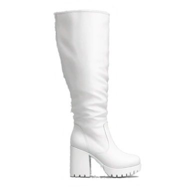 white knee high chunky heel boots sticker