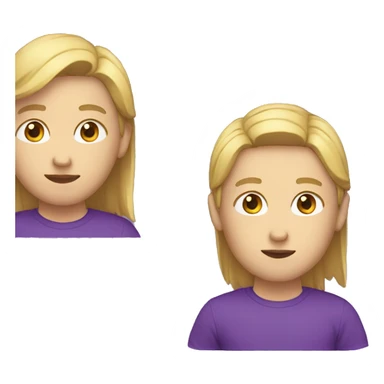 White Person wearing purple tshirt  and sayys I have no idea  sticker