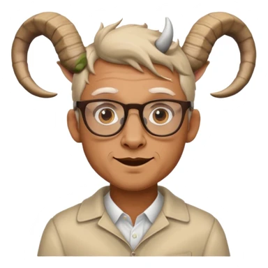 man with goat horn and eyeglasses sticker