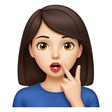 shhh wow brunette girl sticker