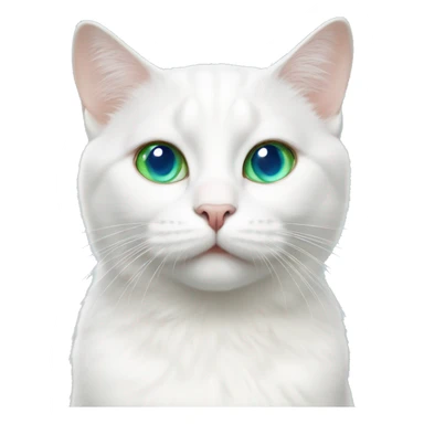 White cat with blue And green heterochromia sticker