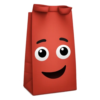 red paper lunch bag  sticker