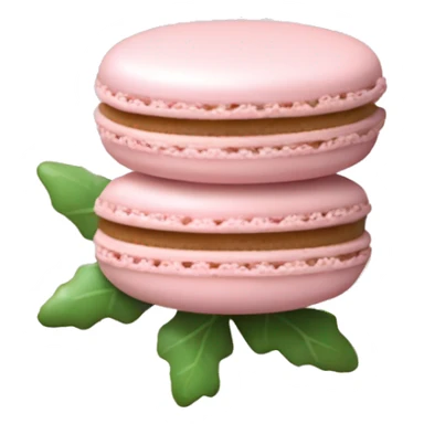 Light pink macaron with light pink mistletoe sticker